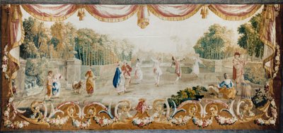 Taniec w parku, warsztat gobelinów w Aubusson, ok.1782 (wełna i jedwab) autorstwa French School