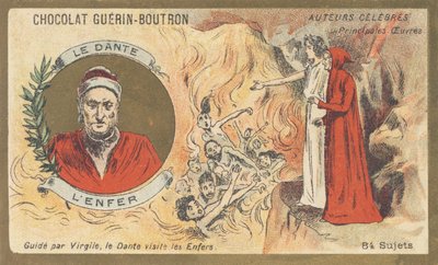 Dante Alighieri, znany jako „Dante” (1265-1321), florencki poeta, pisarz, myśliciel i polityk, autor „Piekła” autorstwa French School