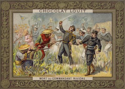 Śmierć Henri Riviere, francuskiego oficera marynarki wojennej, Tonkin, 1883 autorstwa French School