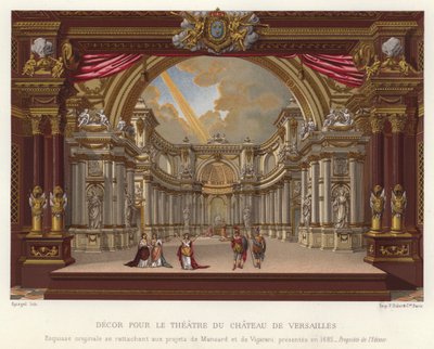 Dekoracja dla Theatre du Chateau de Versailles (chromolitografia) autorstwa French School