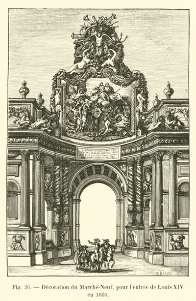 Dekoracja Marche-Neuf, na wjazd Ludwika XIV w 1660 autorstwa French School