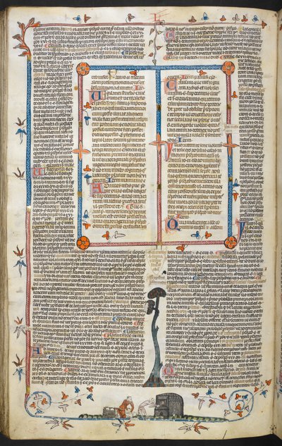 Dekretale Grzegorza IX z połyskiem Bernarda z Parmy („Dekretały Smithfielda”), MS Royal MS 10 E IV, f.145v, ok. 1300-40 (atrament na pergaminie) autorstwa French School