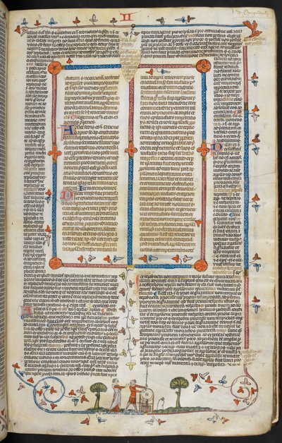 Dekretały Grzegorza IX z połyskiem Bernarda z Parmy („Dekretały Smithfielda”), MS Royal MS 10 E IV, f.144r, ok. 1300-40 (atrament na pergaminie) autorstwa French School