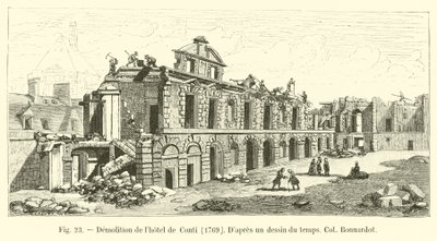 Rozbiórka Hôtel de Conti, 1769, Według ówczesnego rysunku płk Bonnardot autorstwa French School