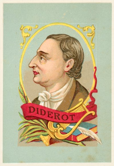 Denis Diderot , francuski filozof i pisarz (chromolitho) autorstwa French School