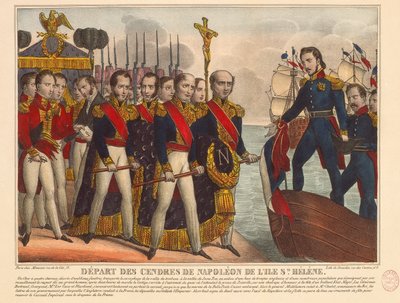 Wypłynięcie prochów Napoleona z wyspy św. Heleny autorstwa French School