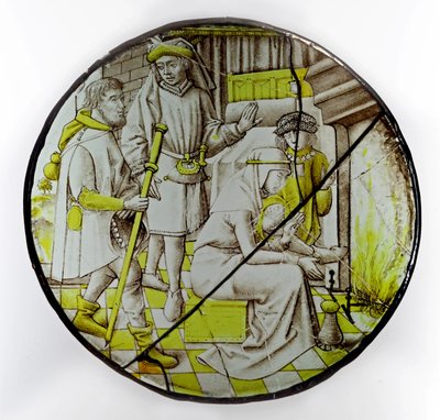 Przedstawiający pielgrzyma św. Jakuba wchodzącego do schroniska, autorstwa French School