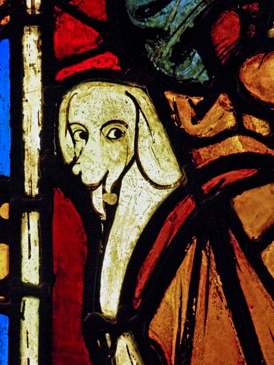 Przedstawienie psa - w panelu St Paul z Chapelle du Chateau w Rouen? autorstwa French School