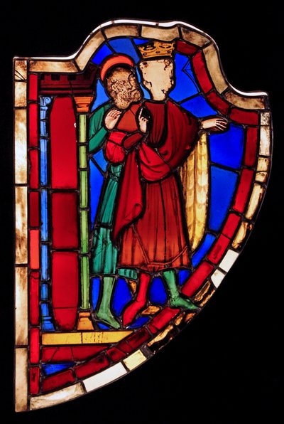 Przedstawiający dwie osoby, ex Ste Chapelle (Zatoka C, okno Estery) autorstwa French School