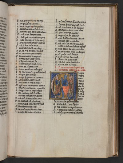 O III obyczajach ludzkich, jakie filozof przedstawił światu, od Aldobrandina ze Sieny, Reżim ciała; Gautier z Metz, Obraz świata, Sloane 2435 f.85 autorstwa French School