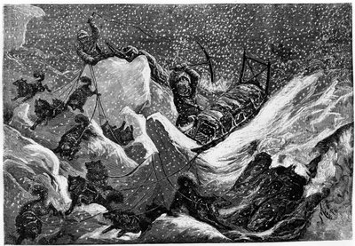 Zejście i wspinaczka po pagórkach - w „podróży do polarnego morza” Nares Georges S., Paryż autorstwa French School