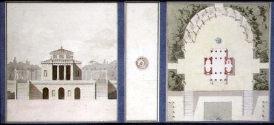 Projekt pomnika, ok. 1825 (pióro i tusz oraz akwarela na papierze) autorstwa French School