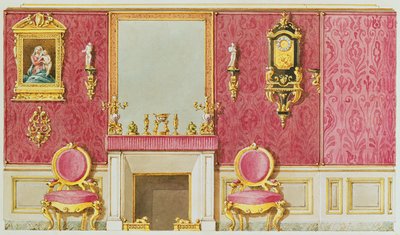 Projekt salonu przy rue Fortunee, dom kupiony przez Balzaca w 1847 r. (wc na papierze) autorstwa French School