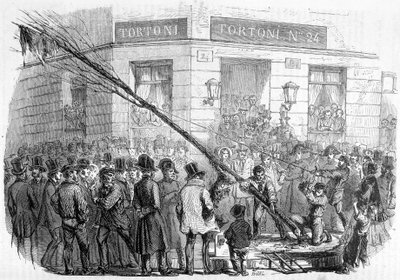 Zniszczenie drzew wolności (luty-marzec 1850) - we „Współczesnej historii Francji”, Hachette, Paryż autorstwa French School