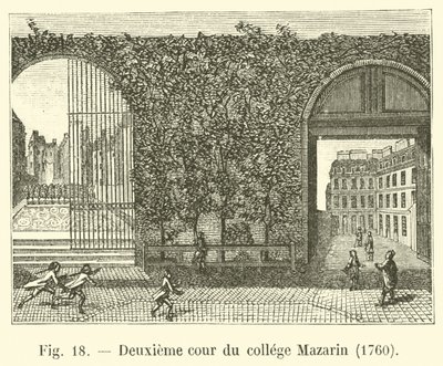 Drugi dziedziniec kolegium Mazarin, 1760 autorstwa French School