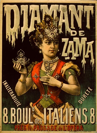 Plakat z diamentami Zama autorstwa French School