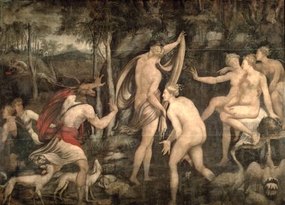 Diana i Akteon, szkoła Fontainebleau, połowa XVI w. autorstwa French School