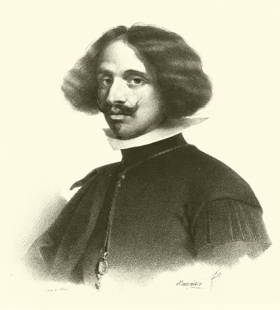 Diego Rodriguez de Silva y Velazquez, portret (grafika) autorstwa French School