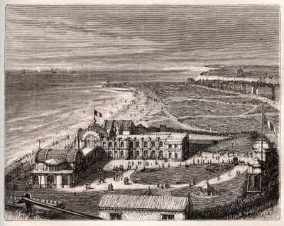 Dieppe - Normandia - rycina w „La France illustrée: geografia, historia, administracja statystyczna” autorstwa V.A. Malt-Browna. 1884 autorstwa French School