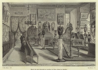 Wystawa mebli do salonu, Pavillon de Flore, Louvre Palace, Paryż autorstwa French School