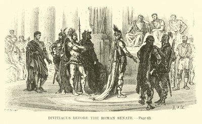 Divitiacus przed senatem rzymskim autorstwa French School