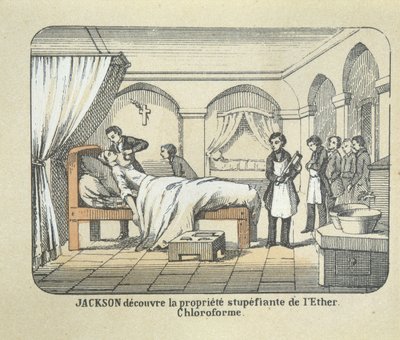 Dr Charles Jackson (1805-80) odkrywa właściwości znieczulające eteru autorstwa French School