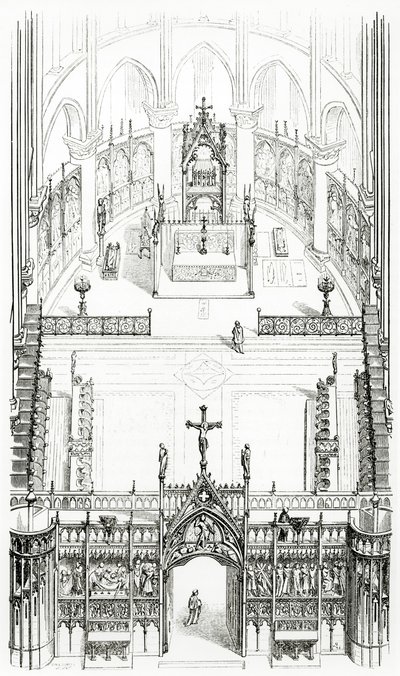 Rysunek ze Słownika architektury francuskiej od XI do XVI wieku, 1861 autorstwa French School