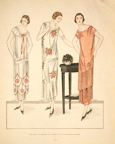 Sukienki damskie z „La Veritable Mode Francaise de Paris” autorstwa French School