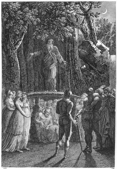 Druidzi w Bretanii, ilustracja z Voyage dans le Finistere Jacquesa Cambry