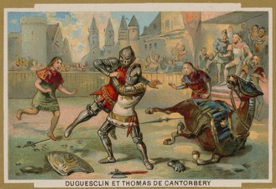 Pojedynek między Bertrandem du Guesclin i Thomasem z Canterbury, Dinan, Bretania, 1357 autorstwa French School