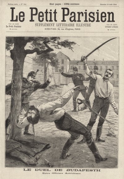 Pojedynek dwóch oficerów armii austro-węgierskiej w Budapeszcie autorstwa French School