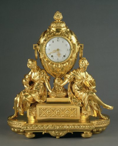 Wczesny zegar kominkowy Ludwika XVI, c.1765 (ormolu) autorstwa French School