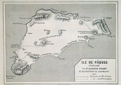 Wyspa Wielkanocna (Rapa Nui): trasa autorstwa pana. Pinart autorstwa French School