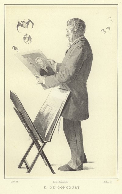 Edmond de Goncourt, francuski pisarz i krytyk autorstwa French School