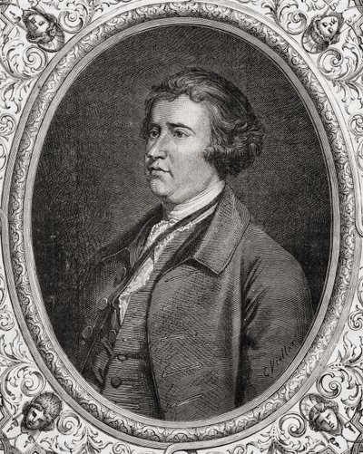 Edmund Burke, z "Histoire de la Revolution Francaise" Louisa Blanc (1811-82) autorstwa French School