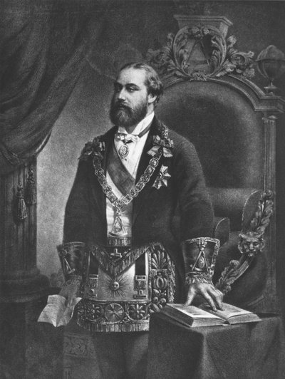 Edward (1841-1910) książę Walii, później Edward VII, jako wielki mistrz masonerii, 1884 autorstwa French School