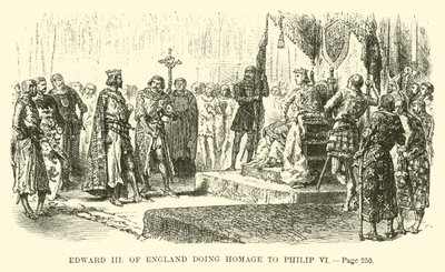 Edward III z Anglii składa hołd Filipowi VI autorstwa French School
