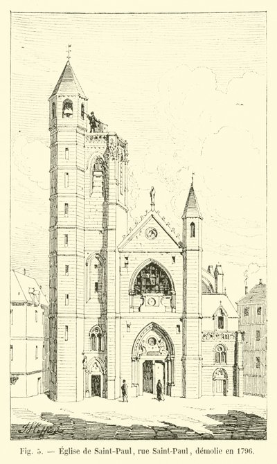 Kościół św. Pawła, rue Saint-Paul, zburzony w 1796 r. autorstwa French School