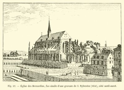 Kościół Bernardynów, faksymile ryciny I Sylvestre, 1650, północno-zachodnie wybrzeże autorstwa French School