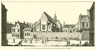Kościół Minimesów, zbudowany w 1610 r.; faksymile ryciny I Marot autorstwa French School