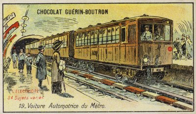 Elektryczny pociąg metra (chromolitho) autorstwa French School
