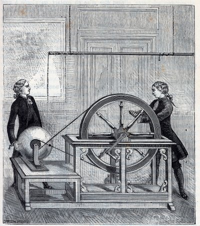 Maszyna elektryczna (Generator) Francisa Hauksbee (1666-1713) udoskonalona przez Boze l