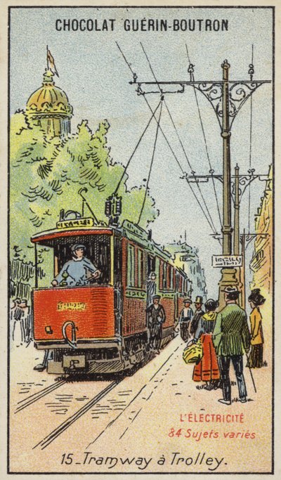 Tramwaj elektryczny (chromolitho) autorstwa French School
