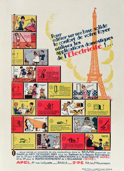 Sprzęt elektryczny w domu, z lArt Menager, 1929 autorstwa French School