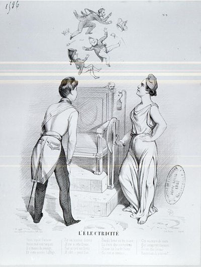 Elektryczność, karykatura rewolucji 1848 r. autorstwa French School