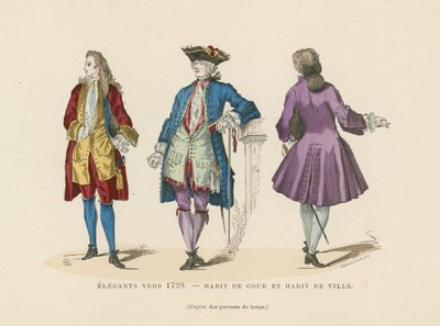 Elegancka francuska moda męska, c1729 autorstwa French School