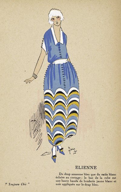 Elienne, z Toujours Chic, wyd. 1921-22 (odbitka szablonowa) autorstwa French School