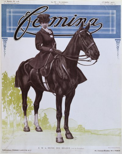 Elisabeth (1876-1965) Królowa Belgów, z okładki Femina Magazine, 15 lipca 1910 autorstwa French School