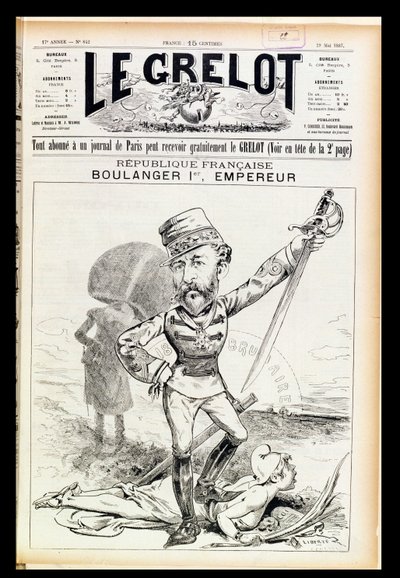 Cesarz Boulanger I, karykatura z okładki Le Grelot, 29 maja 1887 autorstwa French School