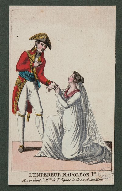 Cesarz Napoleon I oddał Madame de Polignac łaskę męża autorstwa French School